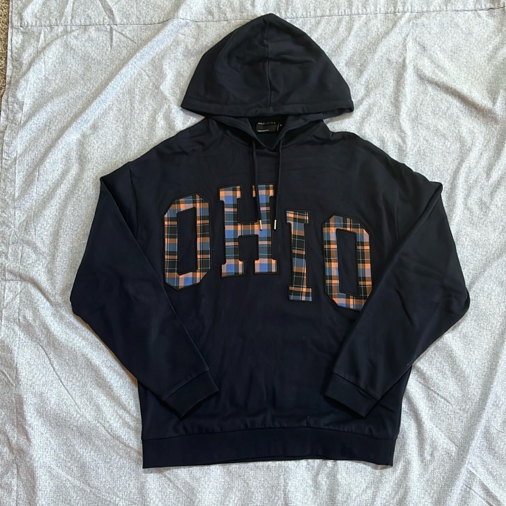 Navy Patchwork Hoodie